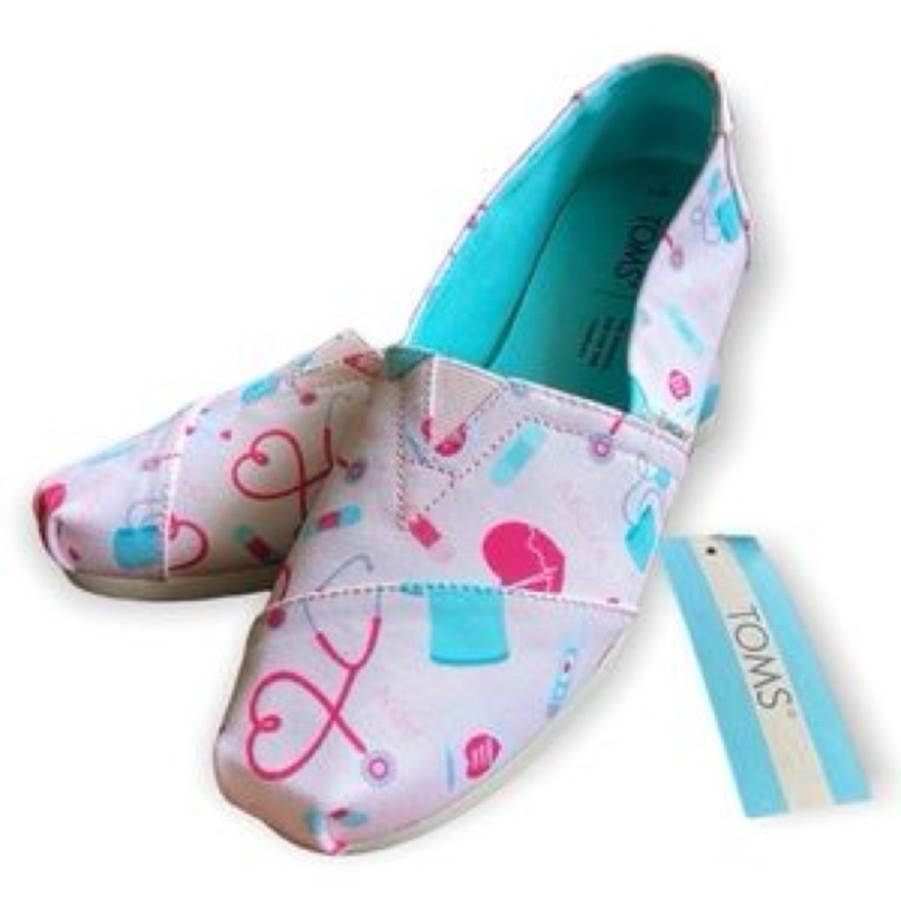 NEW Special Edition TOMS Nurse Shoes - Colorful Print